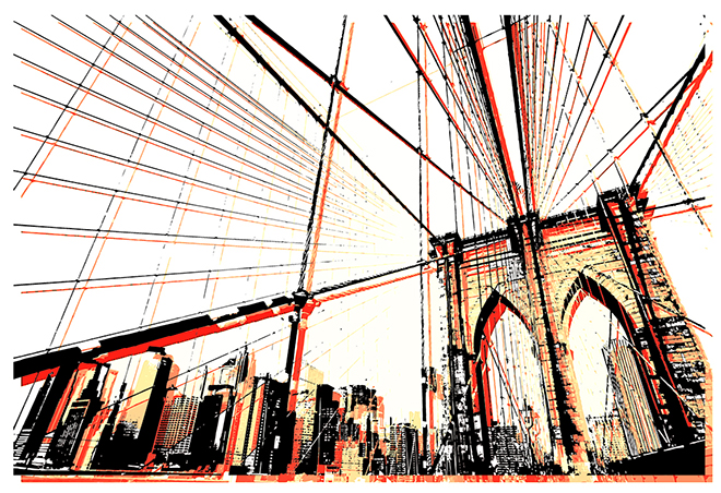 Brooklyn Bridge Cyan Divide